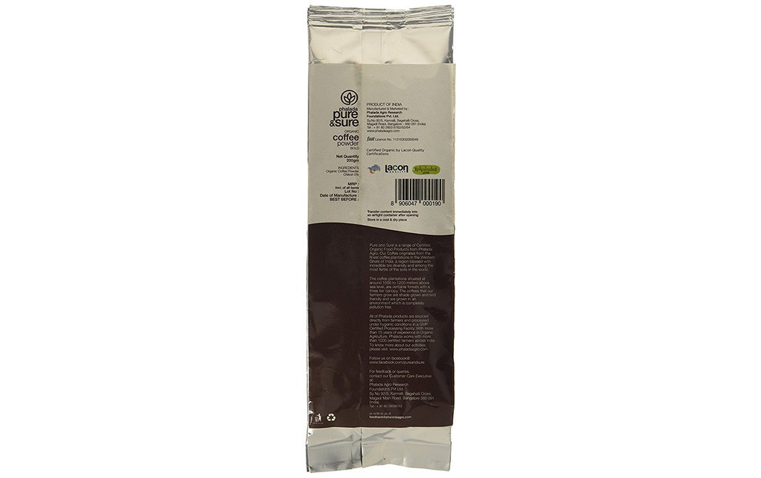 Pure & Sure Organic Coffee Powder Bold   Pack  200 grams